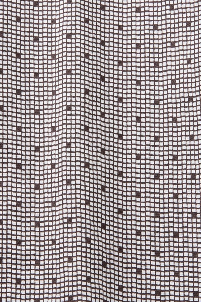 Gemustertes Button-Down-Hemd, 100 % Baumwolle, DARK BROWN, detail image number 4