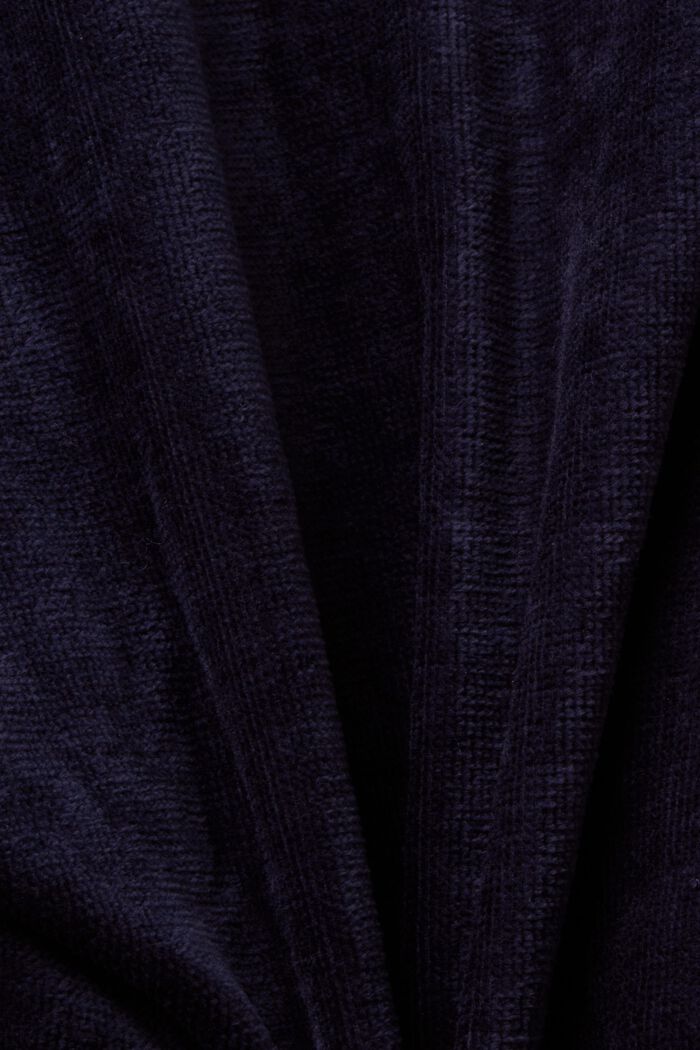 Velours-Bademantel, 100% Baumwolle, NAVY BLUE, detail image number 4