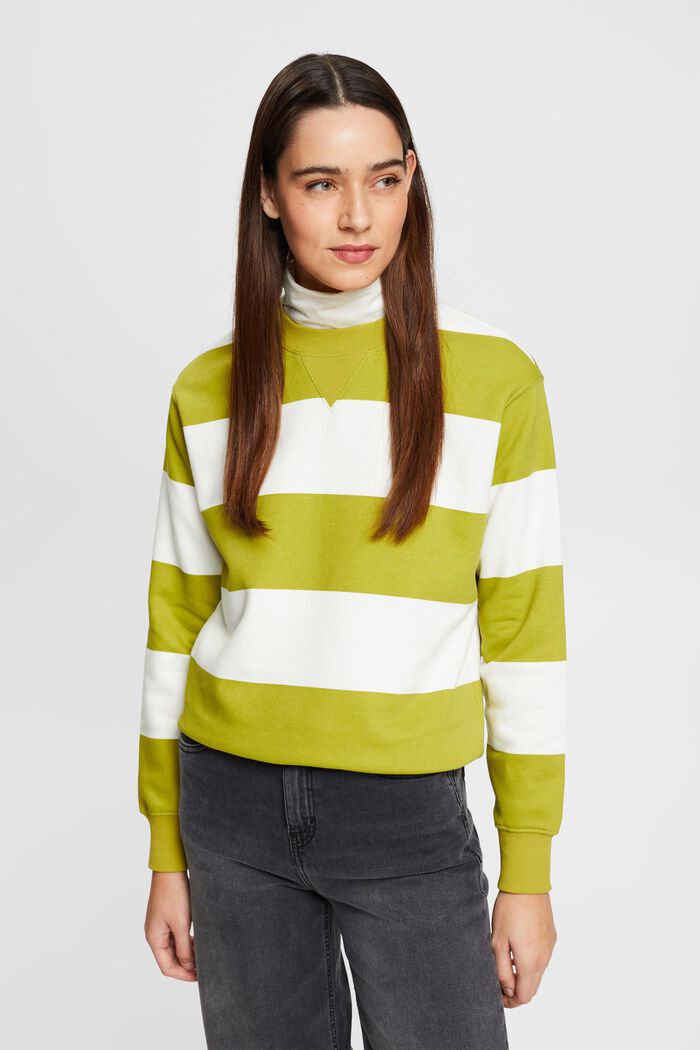 Sweatshirt mit Streifenmuster, LEAF GREEN, detail image number 0