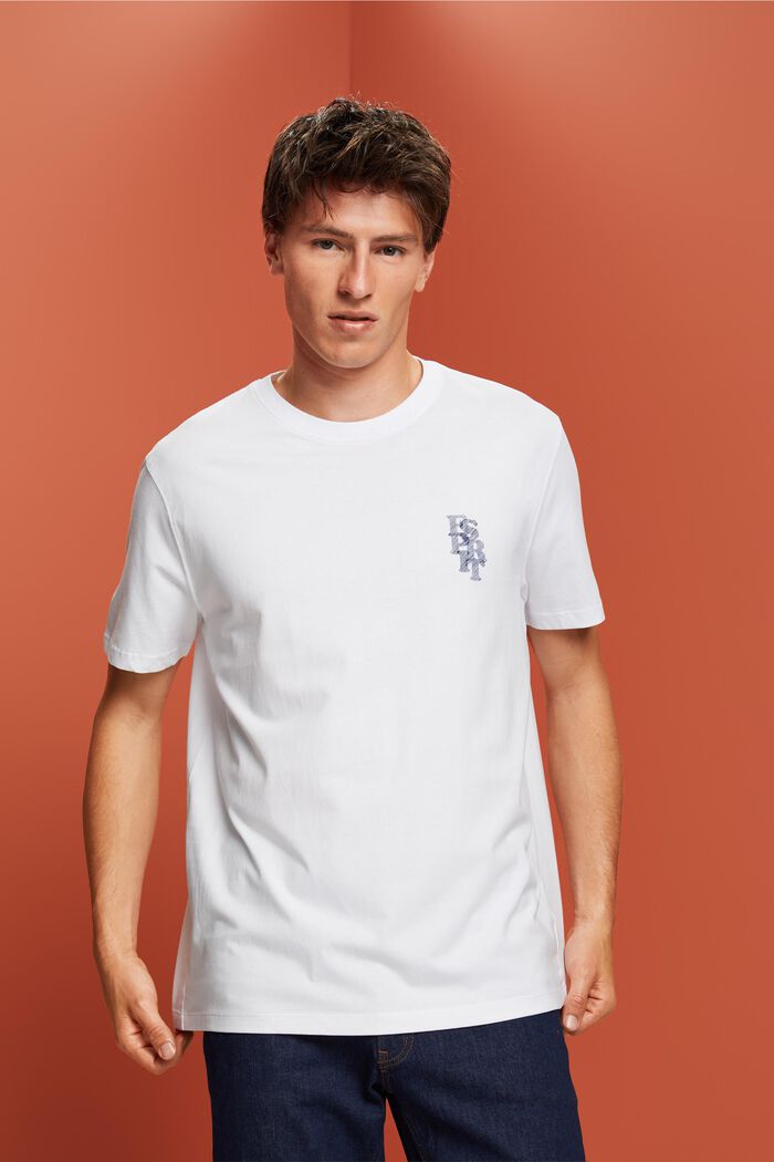 T-Shirt mit Logo, 100 % Baumwolle, WHITE, detail image number 0