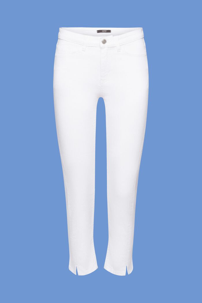 Verkürzte Stretch-Jeans mit Saumschlitzen, WHITE, detail image number 7
