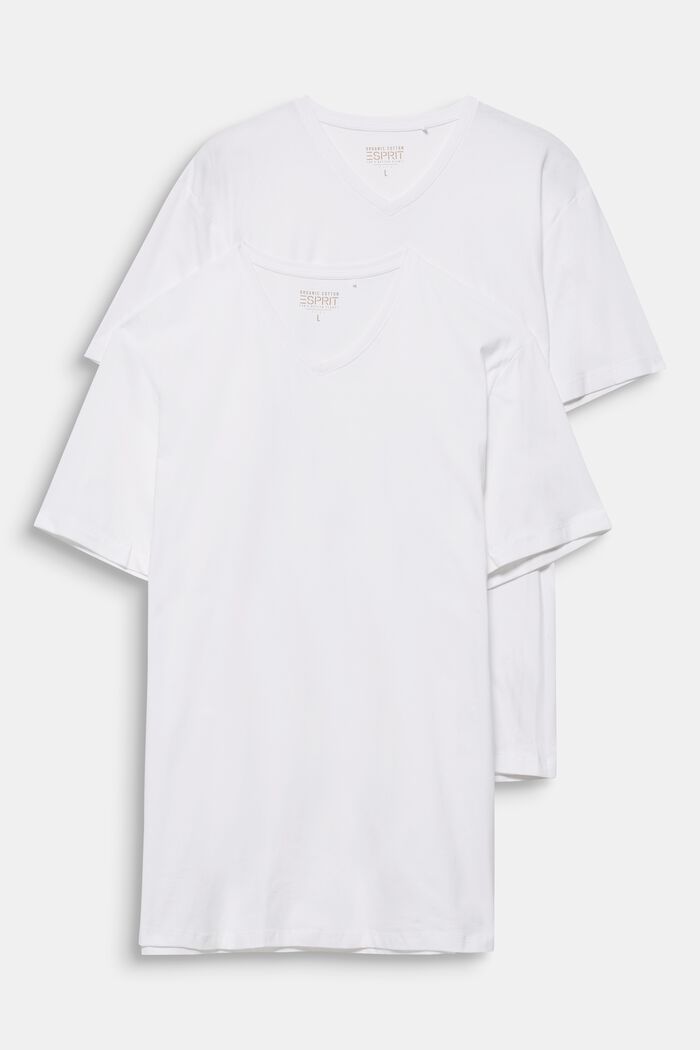 2-er-Pack Jersey-T-Shirts, WHITE, overview
