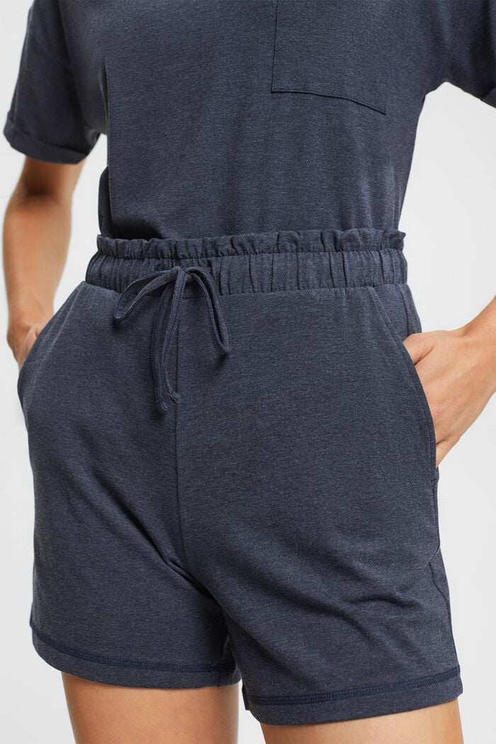 Jersey-Shorts mit elastischem Bund, NAVY, detail image number 2