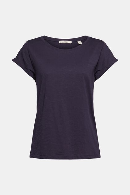Unifarbenes T-Shirt, NAVY, overview