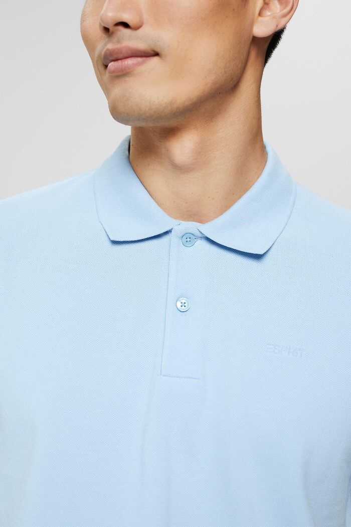 Piqué-Poloshirt aus Pima Baumwolle, LIGHT BLUE, detail image number 1