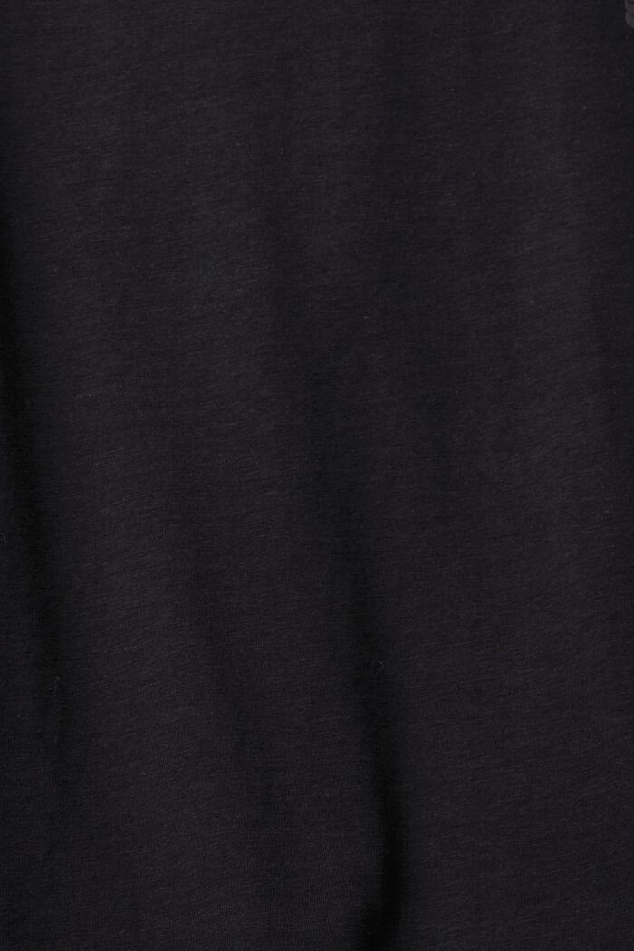 T-Shirt mit V-Ausschnitt und Pailletten, BLACK, detail image number 4