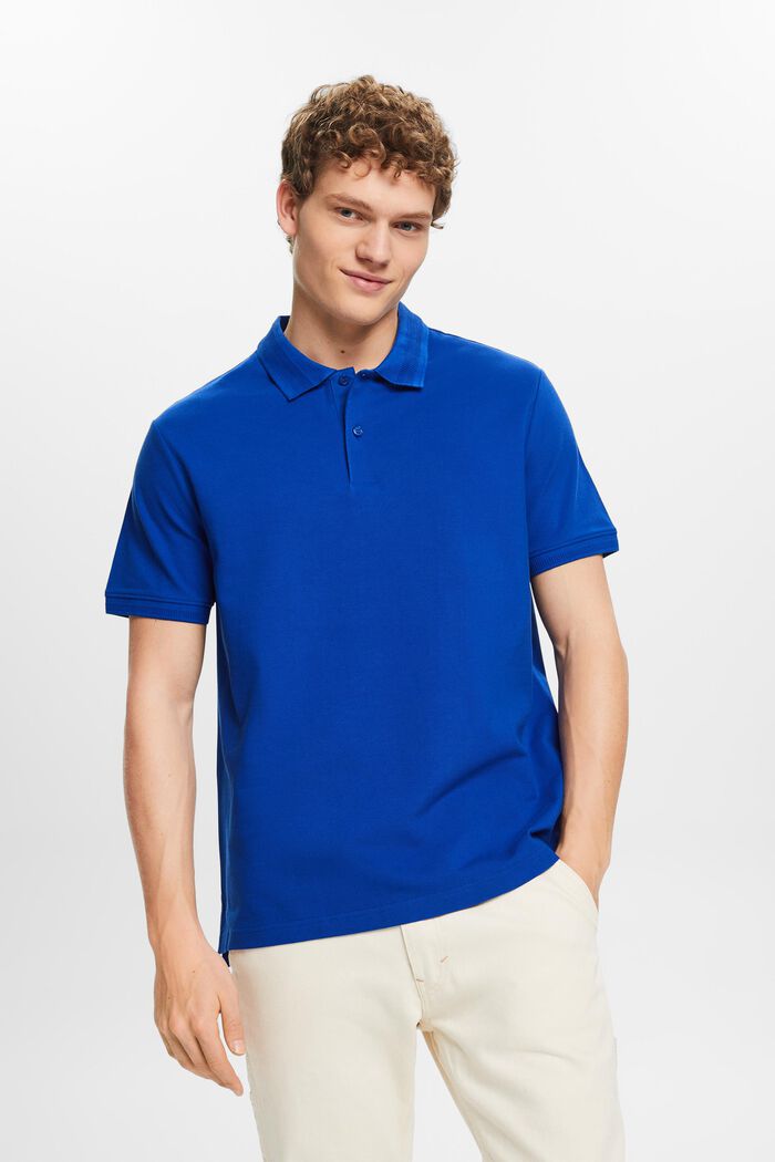Poloshirt aus Baumwoll-Piqué, BRIGHT BLUE, detail image number 0