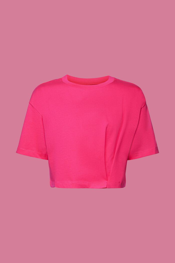 Rundhals-T-Shirt aus Jersey in Cropped-Länge, PINK FUCHSIA, detail image number 6