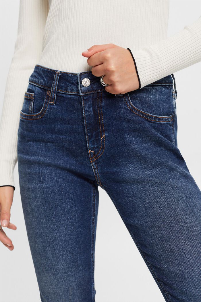 Schmale Jeans mit mittlerer Bundhöhe, BLUE DARK WASHED, detail image number 1