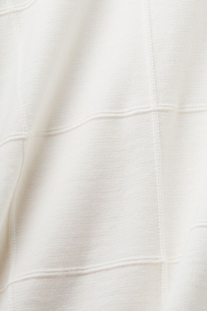 Strukturierter Pullover mit tonalem Gittermuster, OFF WHITE, detail image number 5