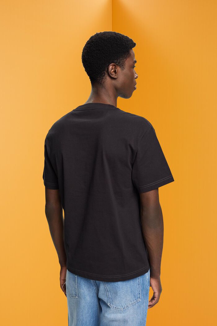 Baumwoll-T-Shirt mit Delfinprint, BLACK, detail image number 3