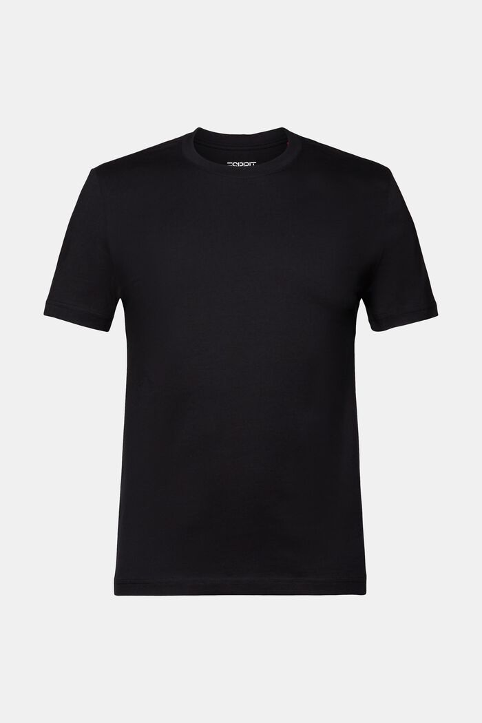 Rundhals-T-Shirt aus Pima-Baumwolljersey, BLACK, detail image number 6