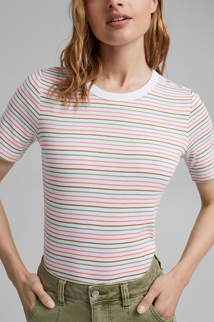 Streifen-Shirt aus 100% Bio-Baumwolle, WHITE, detail image number 2