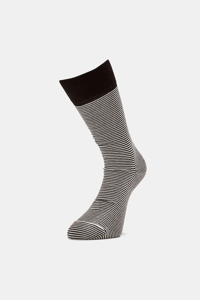 2er-Set gestreifte Socken, Bio-Baumwolle, BLACK, detail image number 0