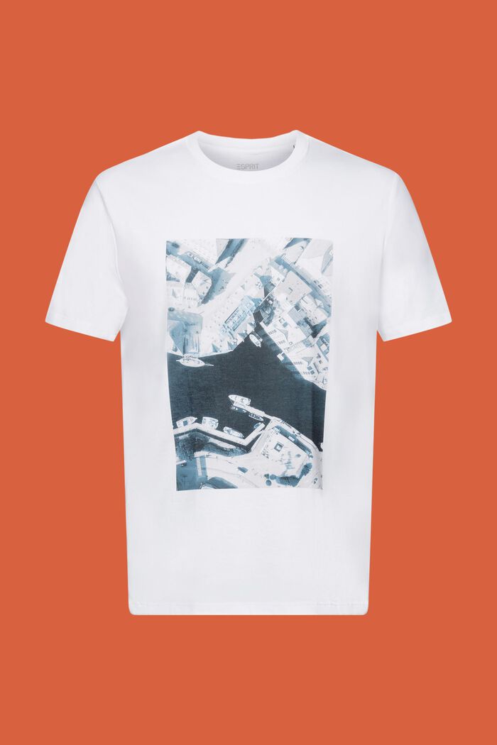 Bedrucktes Jersey-T-Shirt, 100 % Baumwolle, WHITE, detail image number 6