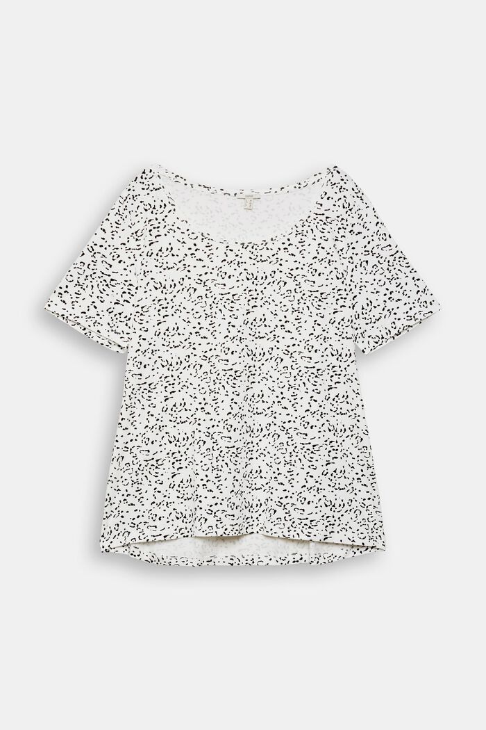 CURVY T-Shirt mit Musterprint, Bio-Baumwolle, OFF WHITE, detail image number 0