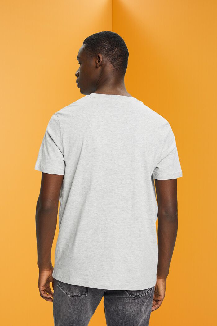 Schmal geschnittenes T-Shirt mit kleinem Print, LIGHT GREY, detail image number 3