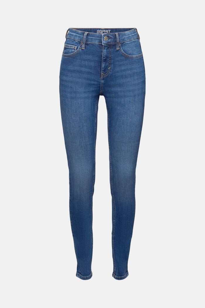 High-Rise-Stretchjeans in Skinny Fit, BLUE MEDIUM WASHED, detail image number 6