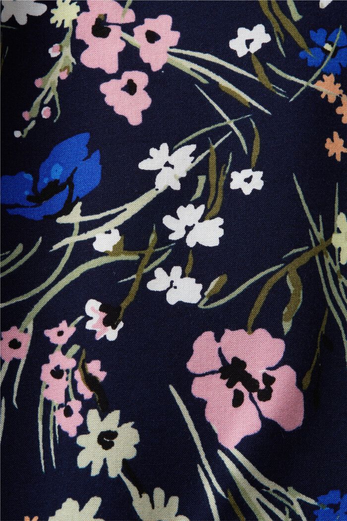 Florale Bluse mit geschlitztem Ausschnitt, NAVY, detail image number 5