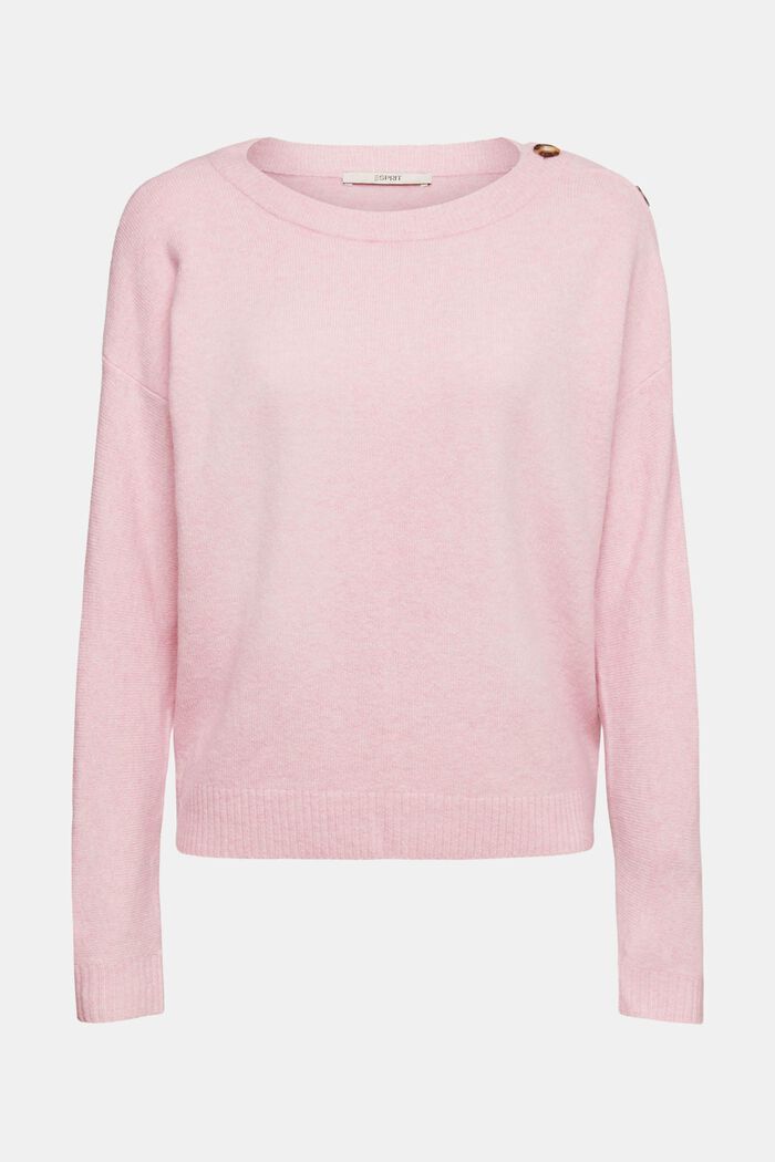 Mit Wolle: gestreifter Pullover, LIGHT PINK, overview