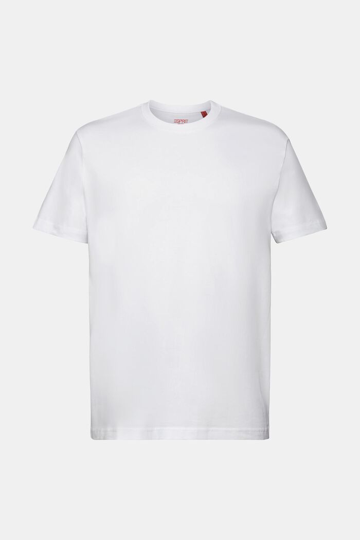 Rundhals-T-Shirt aus Pima-Baumwolljersey, WHITE, detail image number 6