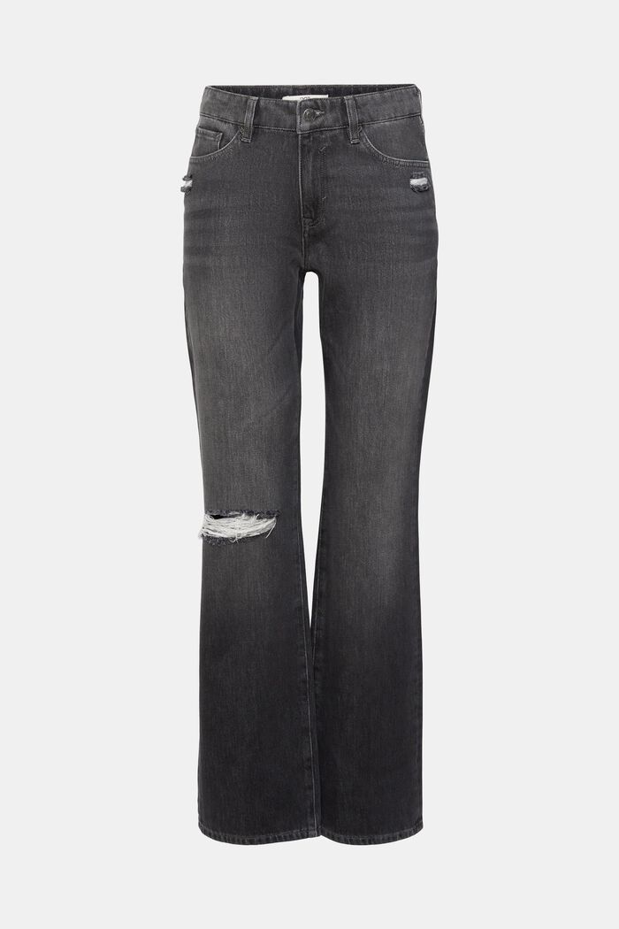 High-Rise-Western-Jeans im Bootcut mit Ripped-Details, GREY MEDIUM WASHED, detail image number 6