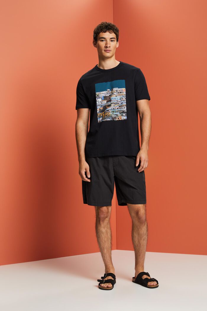 Bedrucktes Jersey-T-Shirt, 100 % Baumwolle, BLACK, detail image number 4