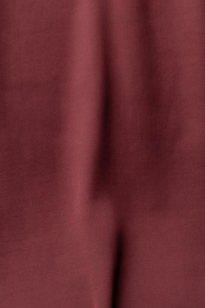 Drapiertes Top aus Satin, BORDEAUX RED, detail image number 4