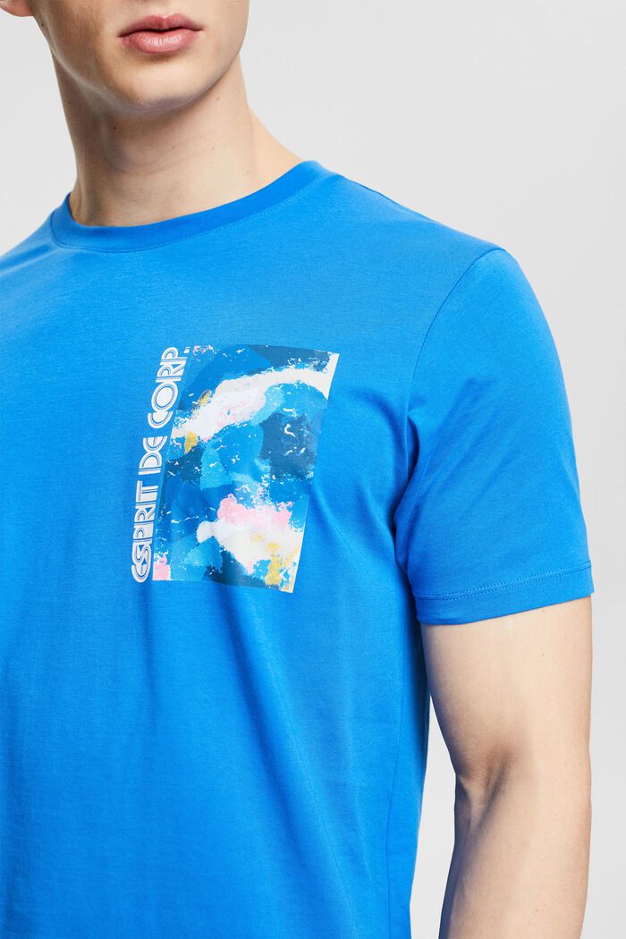 Jersey-T-Shirt mit Print, BRIGHT BLUE, detail image number 1