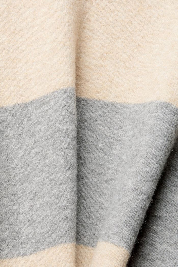 Mit Wolle: gestreifter Pullover, MEDIUM GREY, detail image number 4