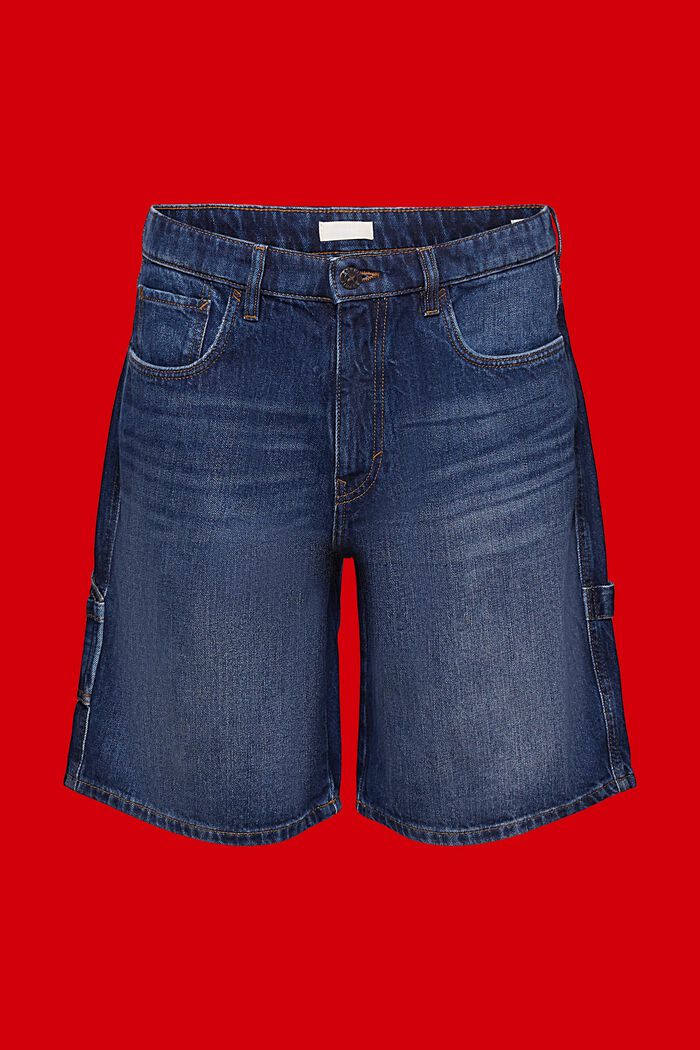 Locker geschnittene Jeansshorts, BLUE DARK WASHED, detail image number 5