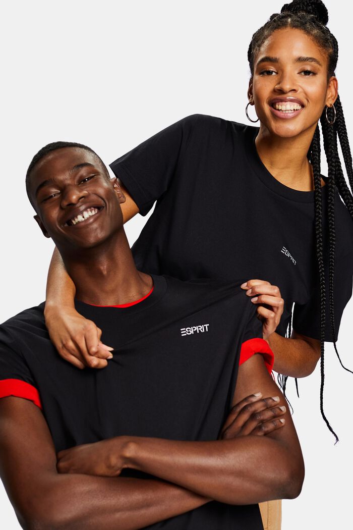 Unisex Logo-T-Shirt, BLACK, detail image number 5