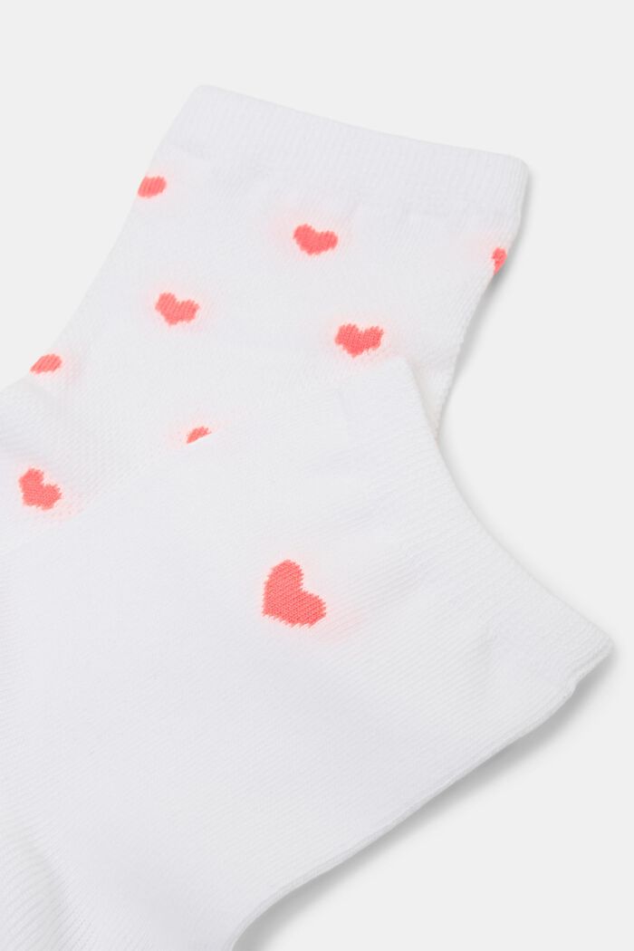 2er-Pack Socken mit Herzprint, WHITE, detail image number 2
