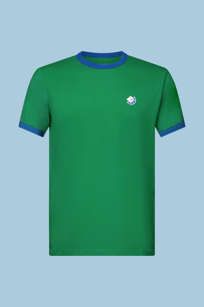 Baumwoll-T-Shirt mit Logo und Rundhalsausschnitt, GREEN, detail image number 6
