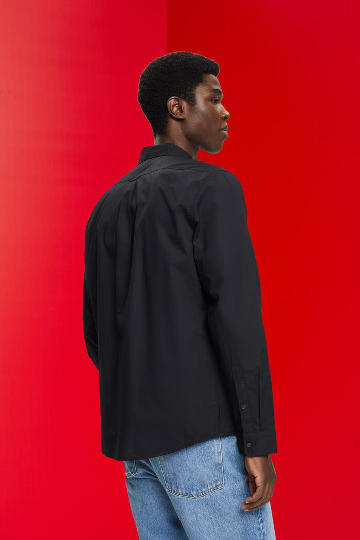 Button-Down-Hemd aus Baumwolle, BLACK, detail image number 3
