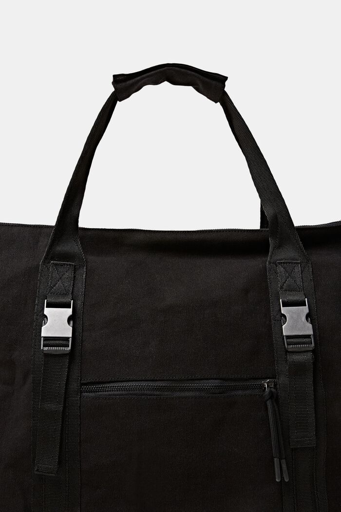 Weekender Bag aus Baumwollcanvas, BLACK, detail image number 1
