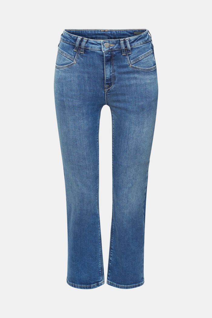 Cropped und flared Stretch-Jeans, BLUE MEDIUM WASHED, detail image number 7