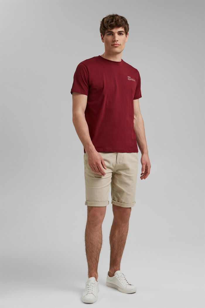 Jersey-T-Shirt mit Print, 100% Bio-Baumwolle, GARNET RED, detail image number 2