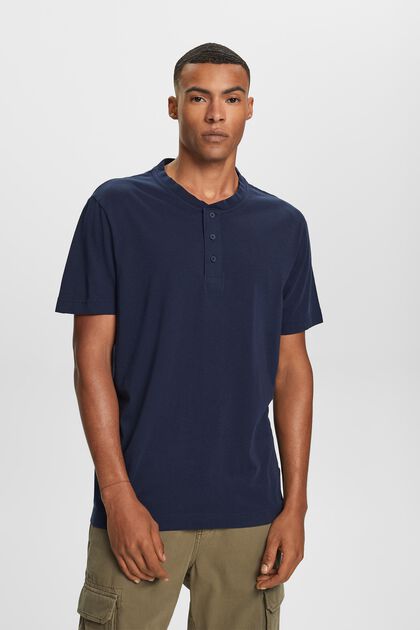 Henley-T-Shirt, 100 % Baumwolle