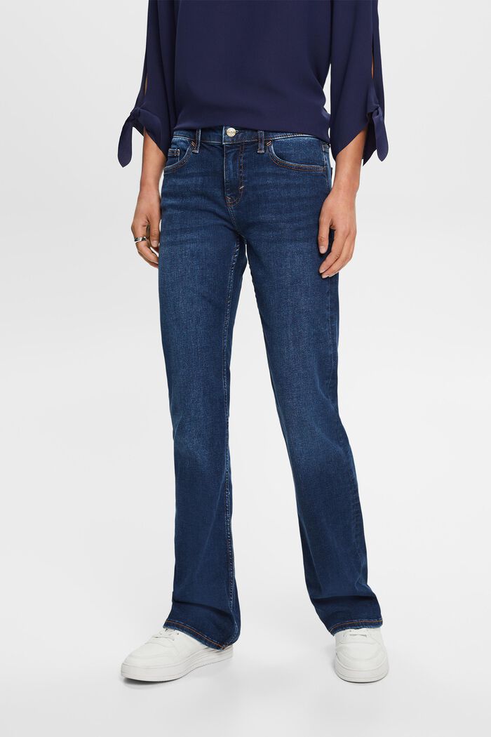 Bootcut Jeans mit mittlerer Bundhöhe, BLUE DARK WASHED, detail image number 0