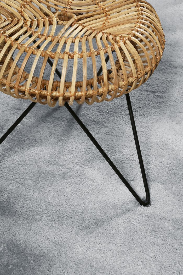 Hochflor-Teppich im unifarbenen Design, BROWN GREY, detail image number 1