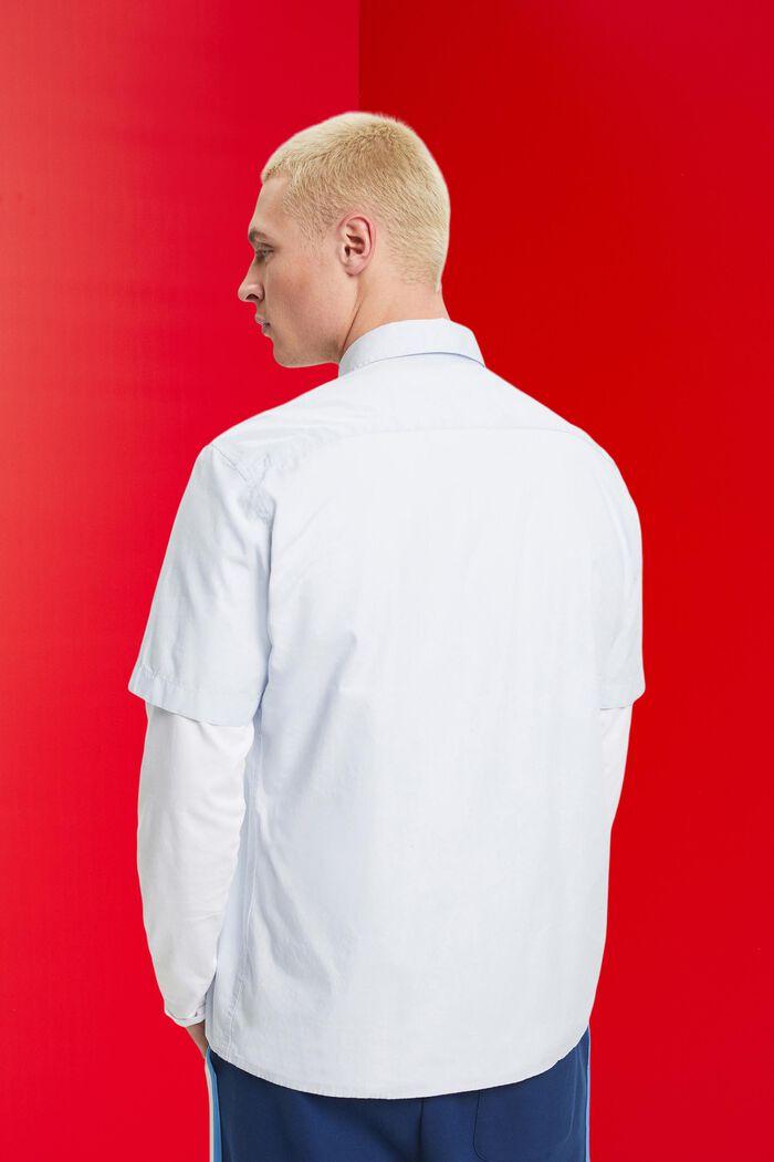 Kurzärmeliges Hemd aus nachhaltiger Baumwolle, LIGHT BLUE, detail image number 3