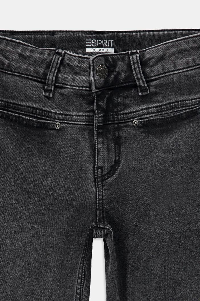 Bequem geschnittene Hose im Denim-Look, BLACK DARK WASHED, detail image number 2