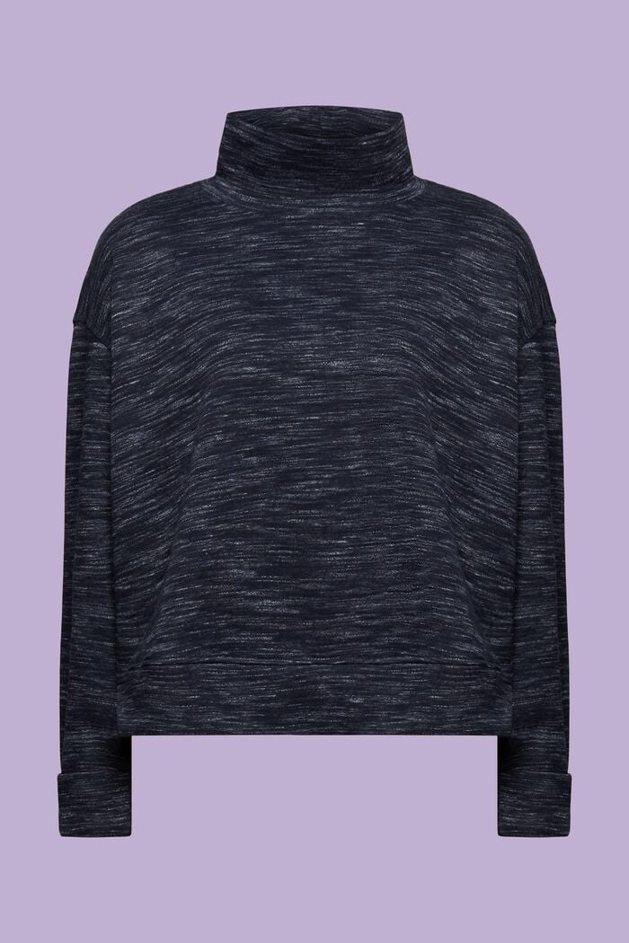 Sweatshirt aus Baumwollmix mit hohem Kragen, NAVY, detail image number 5