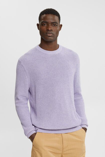 Pullover mit Zopfstrick, LILAC, overview