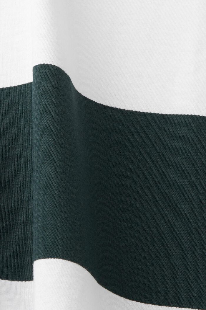 Langarm-Poloshirt mit Streifen, DARK TEAL GREEN, detail image number 4