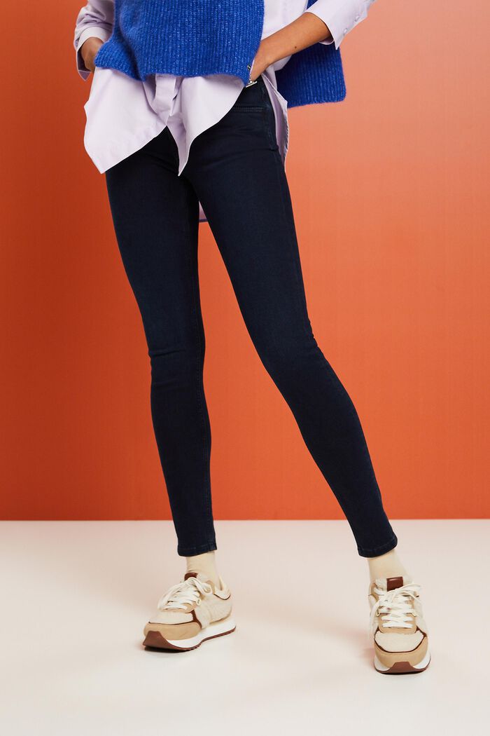 Skinny Jeans mit mittlerer Bundhöhe, BLUE BLACK, detail image number 0