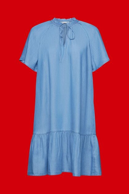 Kleid aus Jeans ähnlichem Stoff, TENCEL™, BLUE MEDIUM WASHED, overview