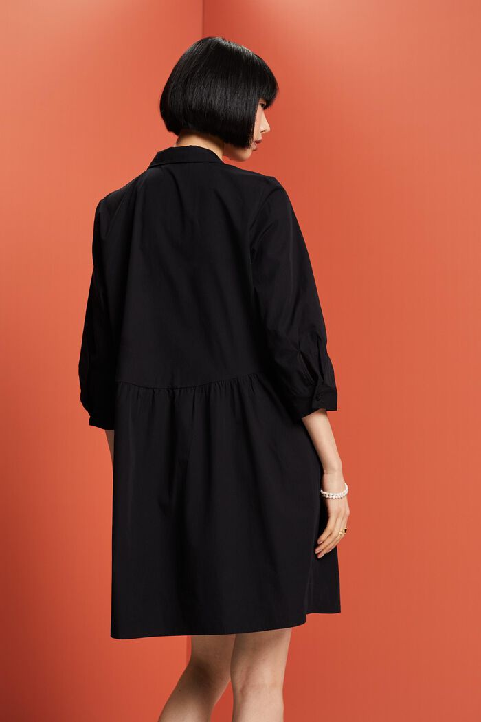 A-Linien-Kleid aus Bio-Baumwolle, BLACK, detail image number 3