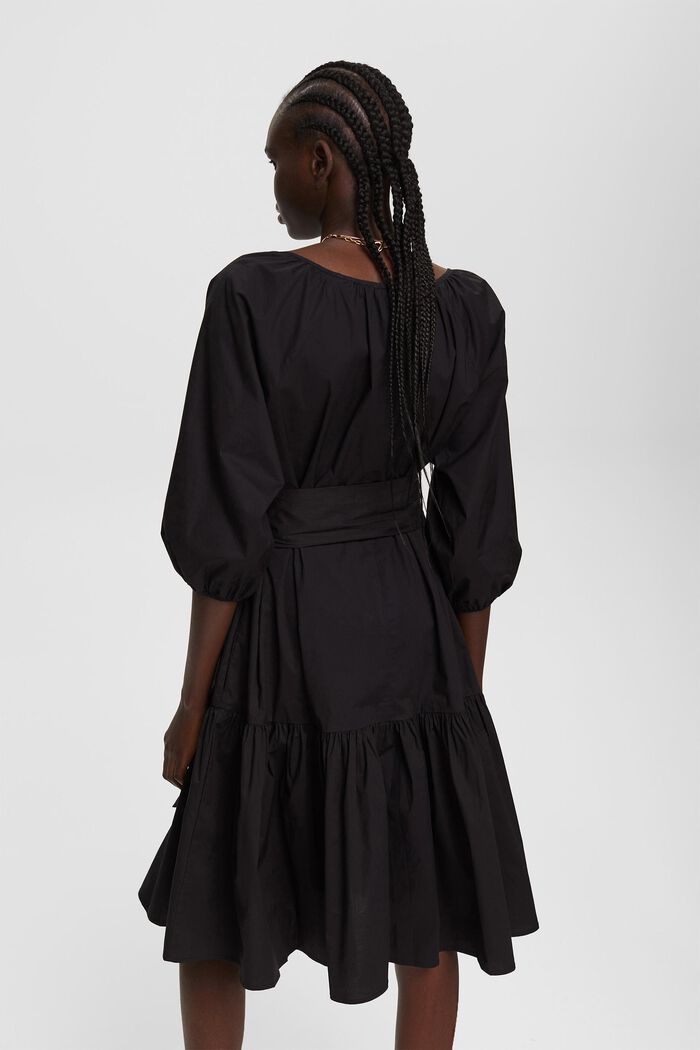 Kleid mit breitem Bindegürtel, BLACK, detail image number 2